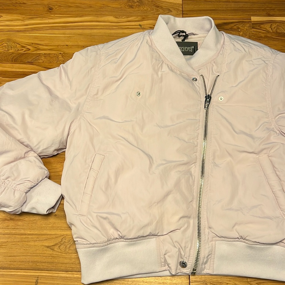 Blank NYClight bomber jacket. Never worn w/tags light lavender color Size S